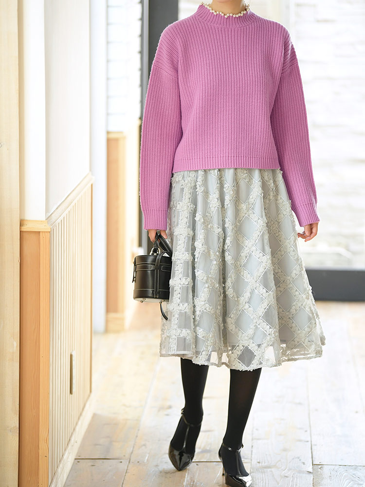Chesty（チェスティ）チュール刺繍スカート(0 Gray): Online Shop｜公式通販サイト