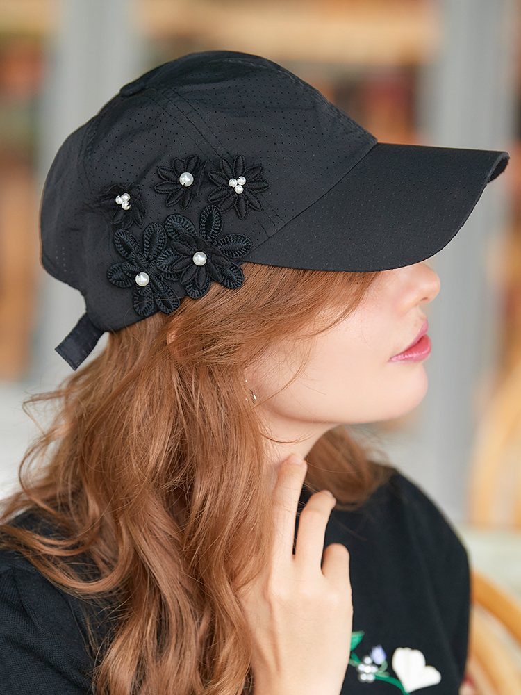 格安新品 Rosy Monster 撥水キャップ back mini frill cap キャップ 