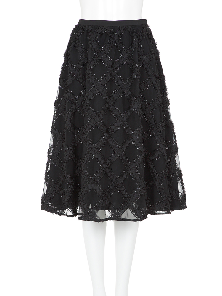 Chesty（チェスティ）チュール刺繍スカート(1 Black): Online Shop 
