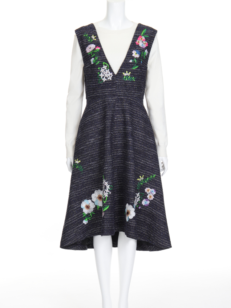 Chesty（チェスティ）ツイード刺繍ジャンパースカート(0 Navy): Online Shop｜公式通販サイト