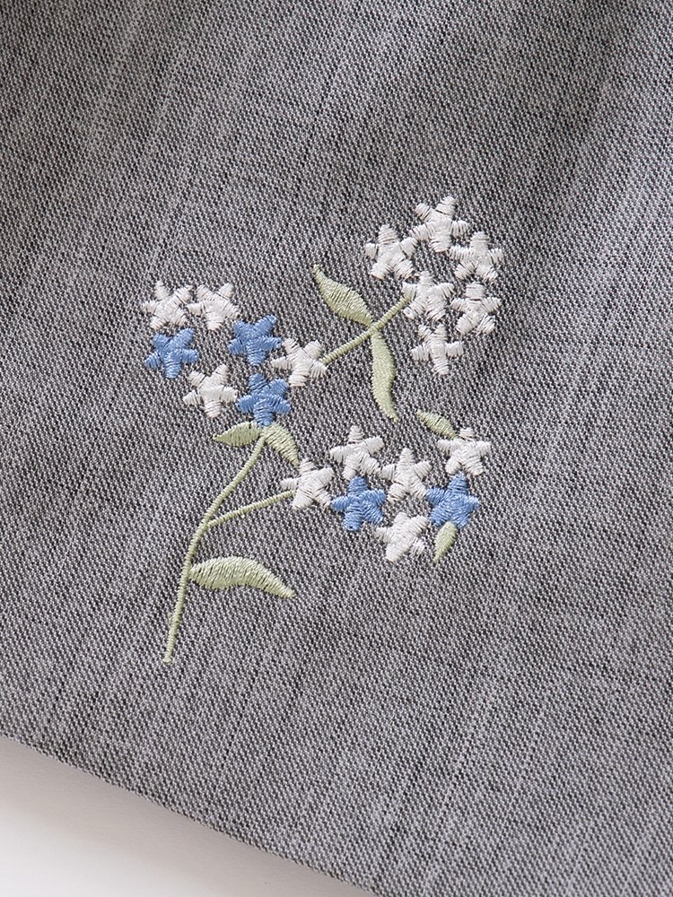 刺繍ペプラムベストトップス