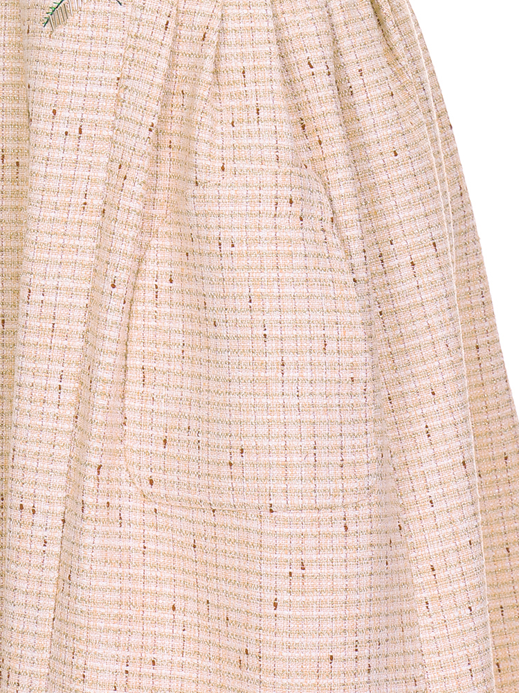 バード刺繍ツイードジャンパースカート