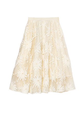 チュール刺繍スカート（0 / White）