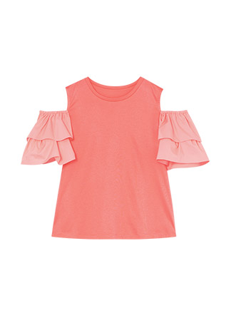 オープンショルダーTシャツ（0 / Pink）