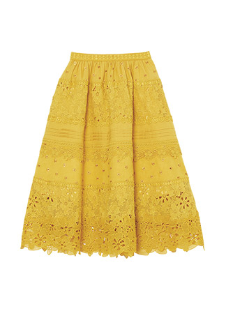 フラワーレーススカート（0 / Yellow）